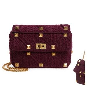 Valentino Garavani large knit Roman stud handbag